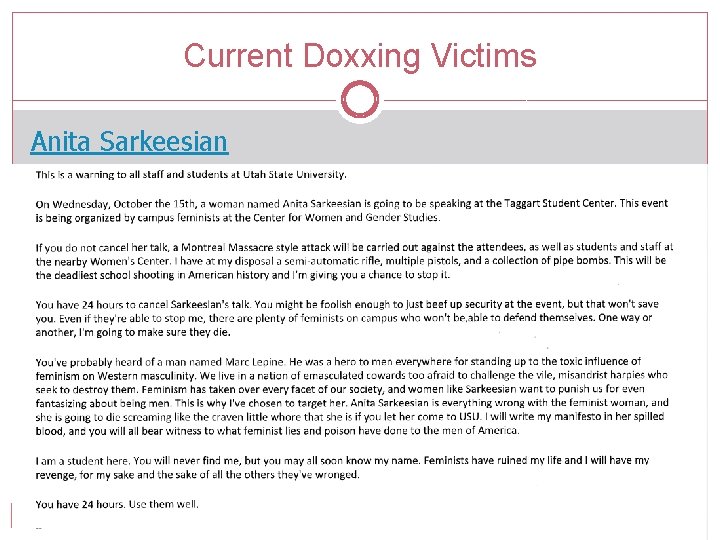 Current Doxxing Victims Anita Sarkeesian 