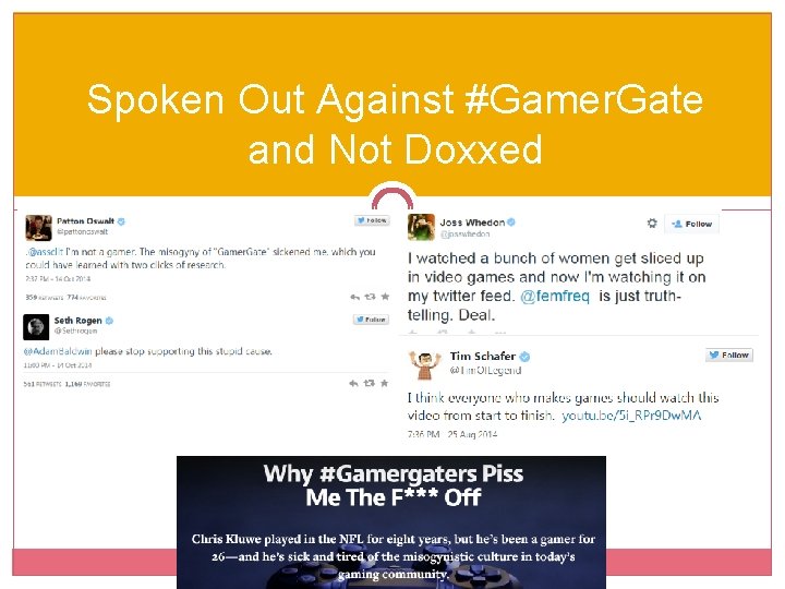 Spoken Out Against #Gamer. Gate and Not Doxxed 
