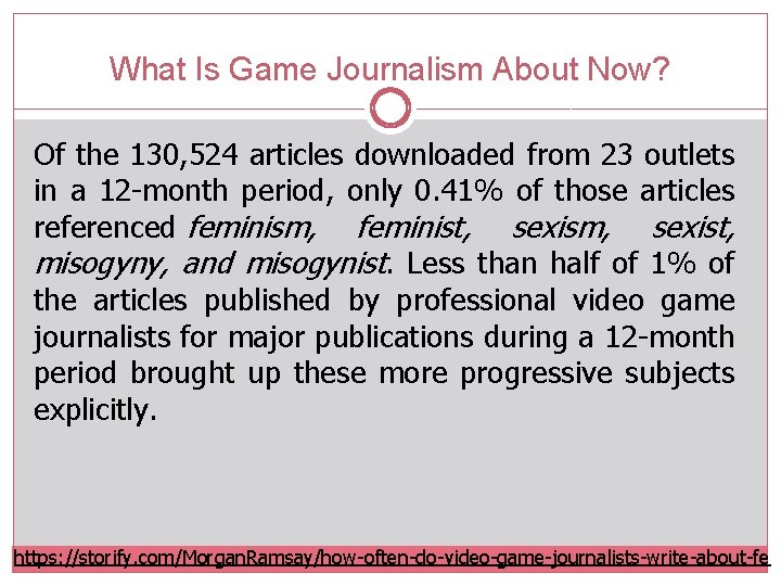 What Is Game Journalism About Now? Of the 130, 524 articles downloaded from 23