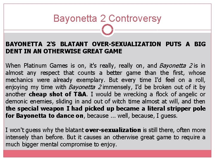 Bayonetta 2 Controversy BAYONETTA 2'S BLATANT OVER-SEXUALIZATION PUTS A BIG DENT IN AN OTHERWISE