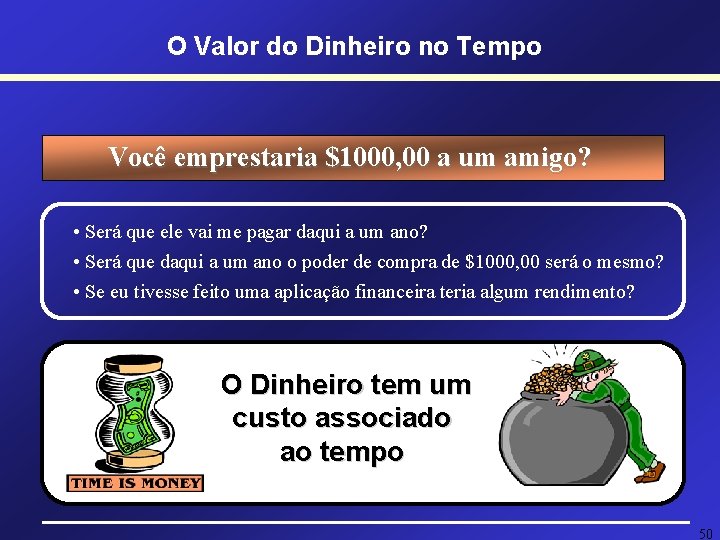 O Valor do Dinheiro no Tempo Você emprestaria $1000, 00 a um amigo? • O Valor do Dinheiro no Tempo Você emprestaria $1000, 00 a um amigo? •