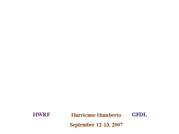 HWRF Hurricane Humberto September 12 -13, 2007 GFDL 