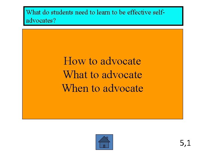 What do students need to learn to be effective selfadvocates? How to advocate What What do students need to learn to be effective selfadvocates? How to advocate What
