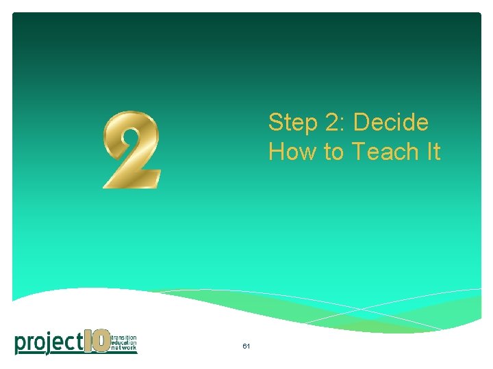 Step 2: Decide How to Teach It 61 