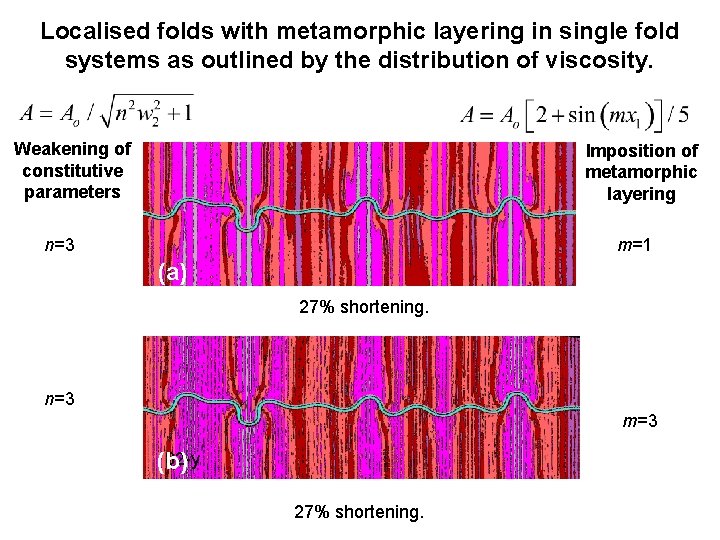 Localised folds with metamorphic layering in single fold systems as outlined by the distribution