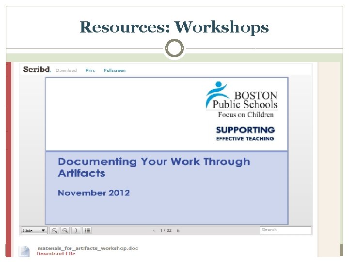 Resources: Workshops http: //educatoreffectiveness. weebly. com 
