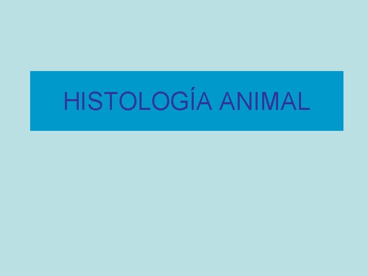 HISTOLOGÍA ANIMAL 