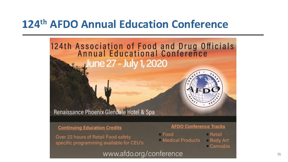 124 th AFDO Annual Education Conference 35 