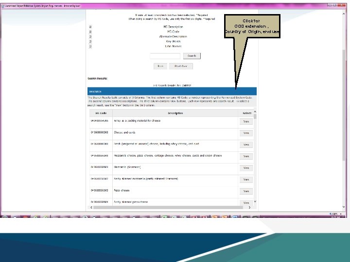 Click for OGD extension , Country of Origin, end use 
