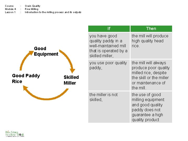 Good Quality Rice Introduction Course Module 4 Lesson 1 Grain Quality Rice
