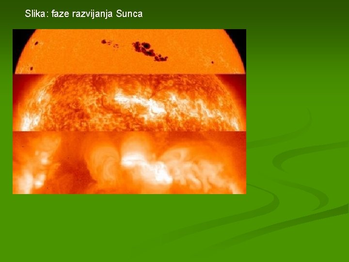 Slika: faze razvijanja Sunca 