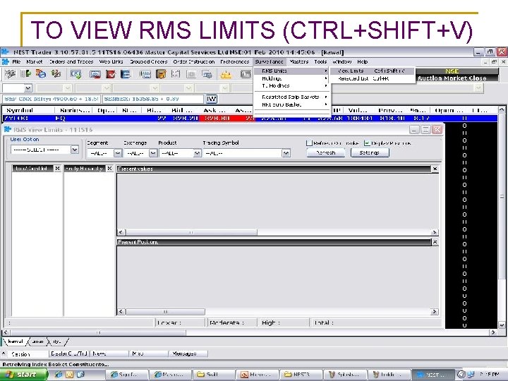 TO VIEW RMS LIMITS (CTRL+SHIFT+V) 