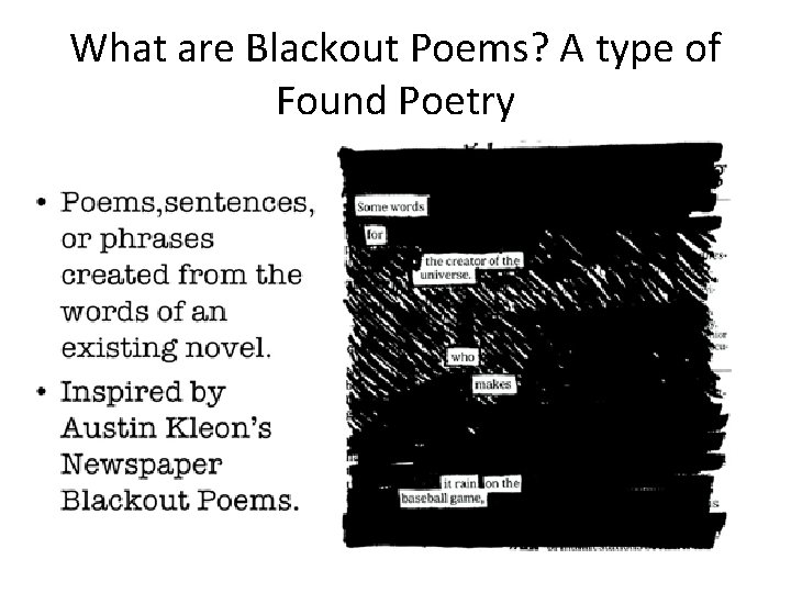 What are Blackout Poems? A type of Found Poetry 