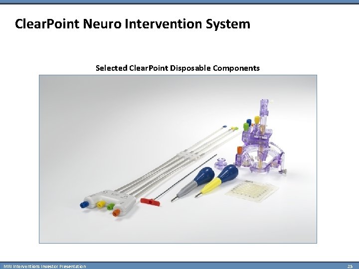 Clear. Point Neuro Intervention System Selected Clear. Point Disposable Components MRI Interventions Investor Presentation