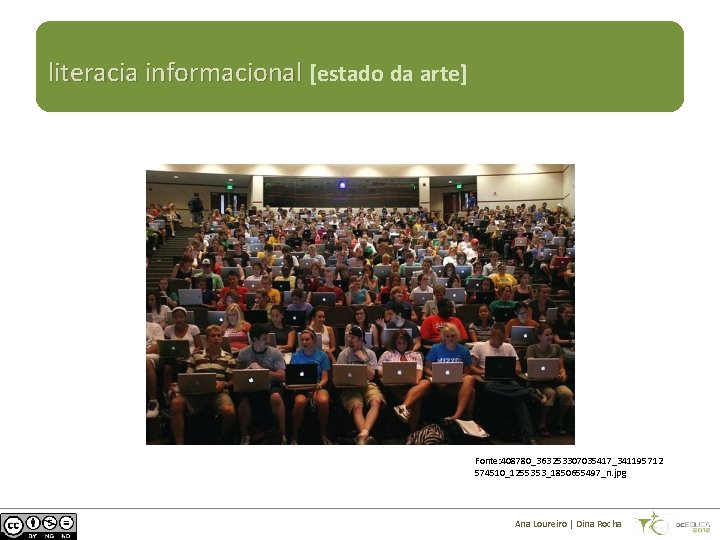 literacia informacional [estado da arte] Fonte: 408780_363253307035417_341195712 574510_1255353_1850655497_n. jpg Ana Loureiro | Dina Rocha