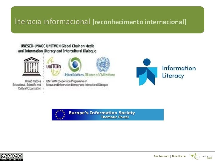 literacia informacional [reconhecimento internacional] Ana Loureiro | Dina Rocha 
