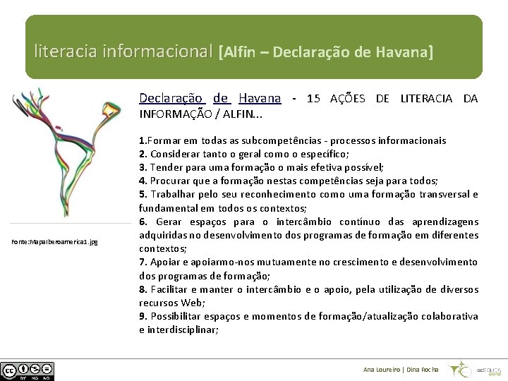 literacia informacional [Alfin – Declaração de Havana] Declaração de Havana - 15 AÇÕES DE