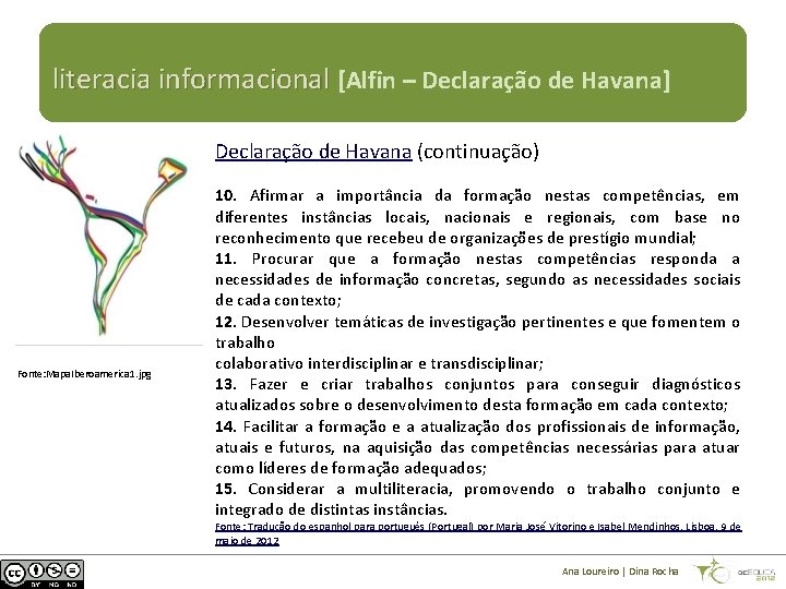 literacia informacional [Alfin – Declaração de Havana] Declaração de Havana (continuação) Fonte: Mapa. Iberoamerica