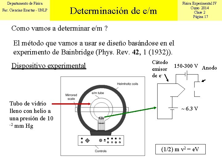 Departamento de Física Fac. Ciencias Exactas - UNLP Física Experimental IV Curso 2014 Clase