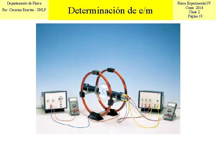 Departamento de Física Fac. Ciencias Exactas - UNLP Determinación de e/m Física Experimental IV