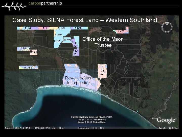 Case Study: SILNA Forest Land – Western Southland R II/1 R IV/1 R IV/9