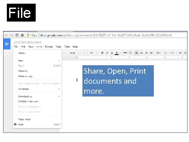 File Share, Open, Print documents and more. 