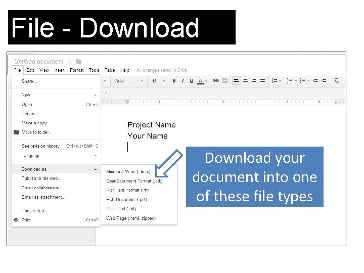 File - Download your document into one of these file types 