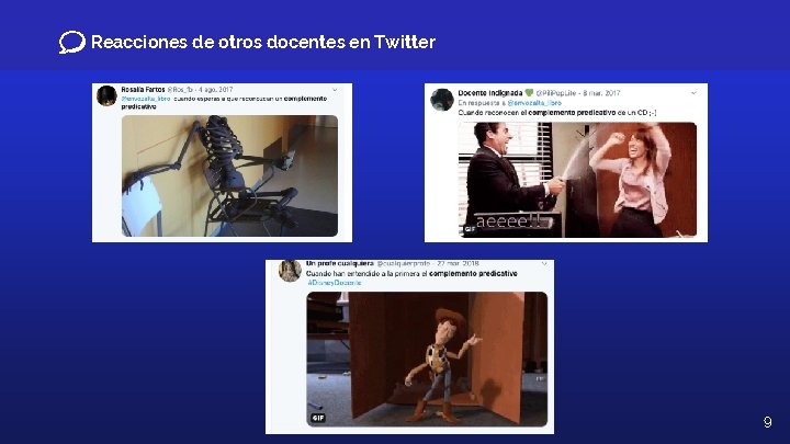 Reacciones de otros docentes en Twitter 9 