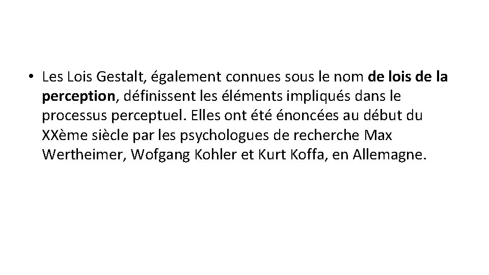 Les Lois de la Gestalt Actividades para 2