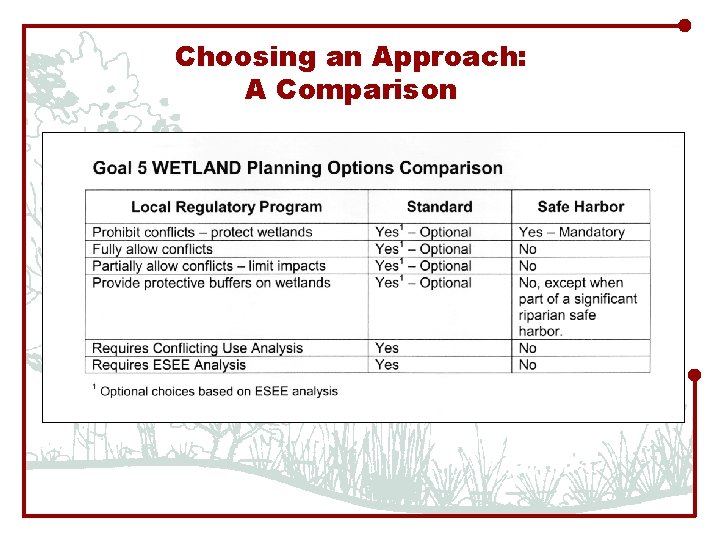 Choosing an Approach: A Comparison 