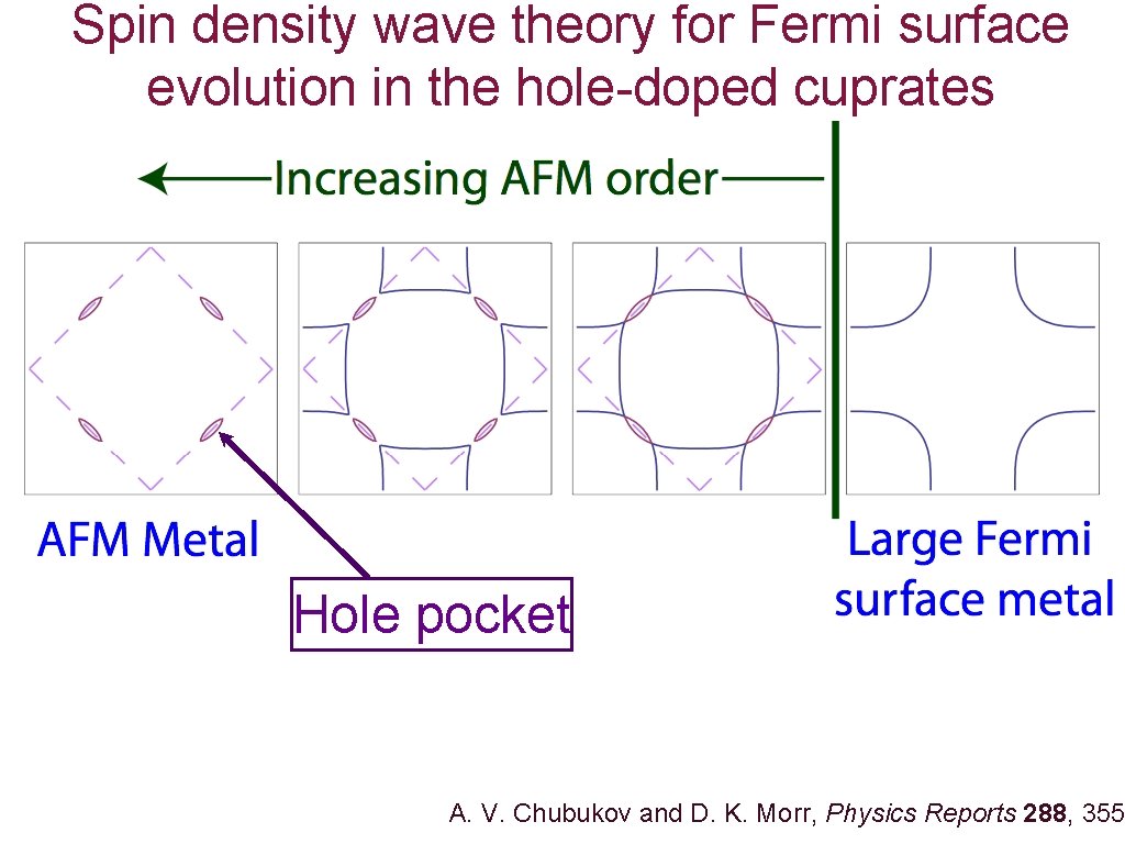 Spin density wave theory for Fermi surface evolution in the hole-doped cuprates Hole pocket