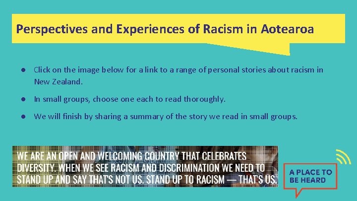 Perspectives and Experiences of Racism in Aotearoa ● Click on the image below for