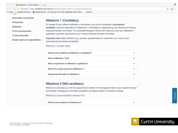 Curtin University is a trademark of Curtin University of Technology CRICOS Provider Code 00301 Curtin University is a trademark of Curtin University of Technology CRICOS Provider Code 00301