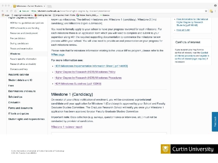 Curtin University is a trademark of Curtin University of Technology CRICOS Provider Code 00301 Curtin University is a trademark of Curtin University of Technology CRICOS Provider Code 00301