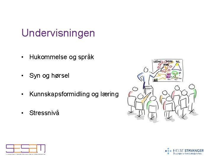 Undervisningen • Hukommelse og språk • Syn og hørsel • Kunnskapsformidling og læring •