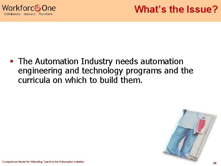 What’s the Issue? § The Automation Industry needs automation engineering and technology programs and