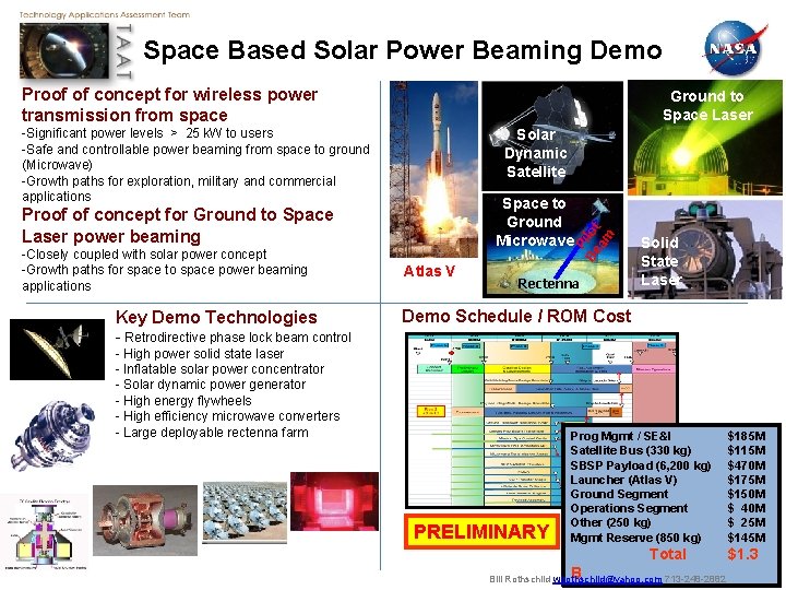 Space Based Solar Power Beaming Demo Proof of concept for wireless power transmission from