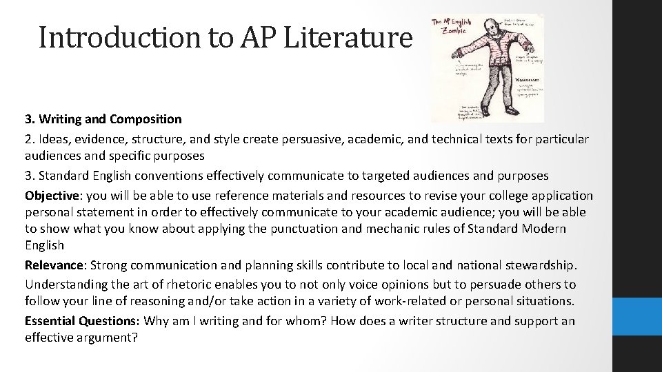 Introduction to AP Literature 3. Writing and Composition 2. Ideas, evidence, structure, and style