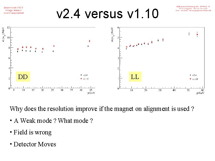 v 2. 4 versus v 1. 10 DD LL Why does the resolution improve