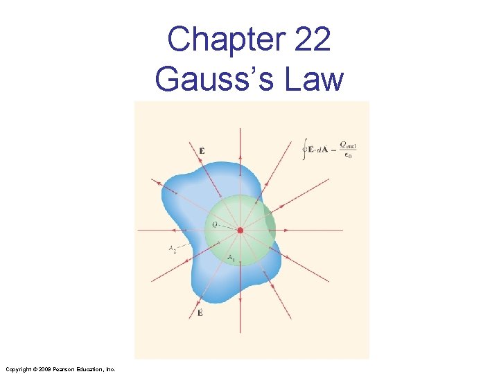 Chapter 22 Gauss’s Law Copyright © 2009 Pearson Education, Inc. 