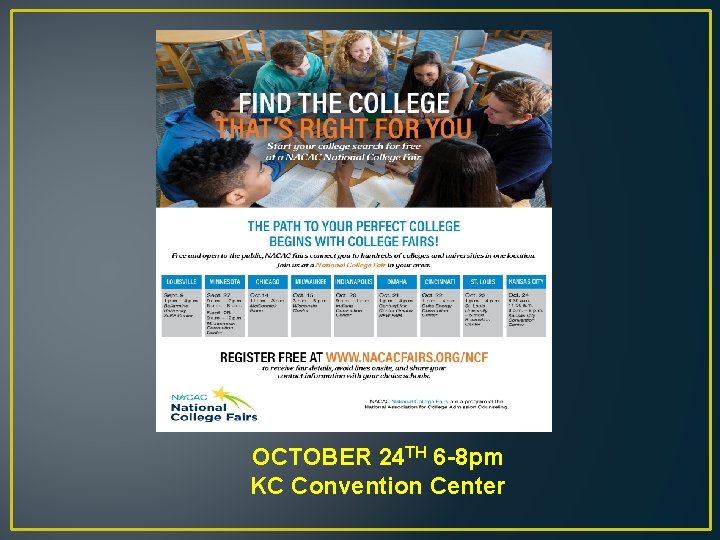 OCTOBER 24 TH 6 -8 pm KC Convention Center 