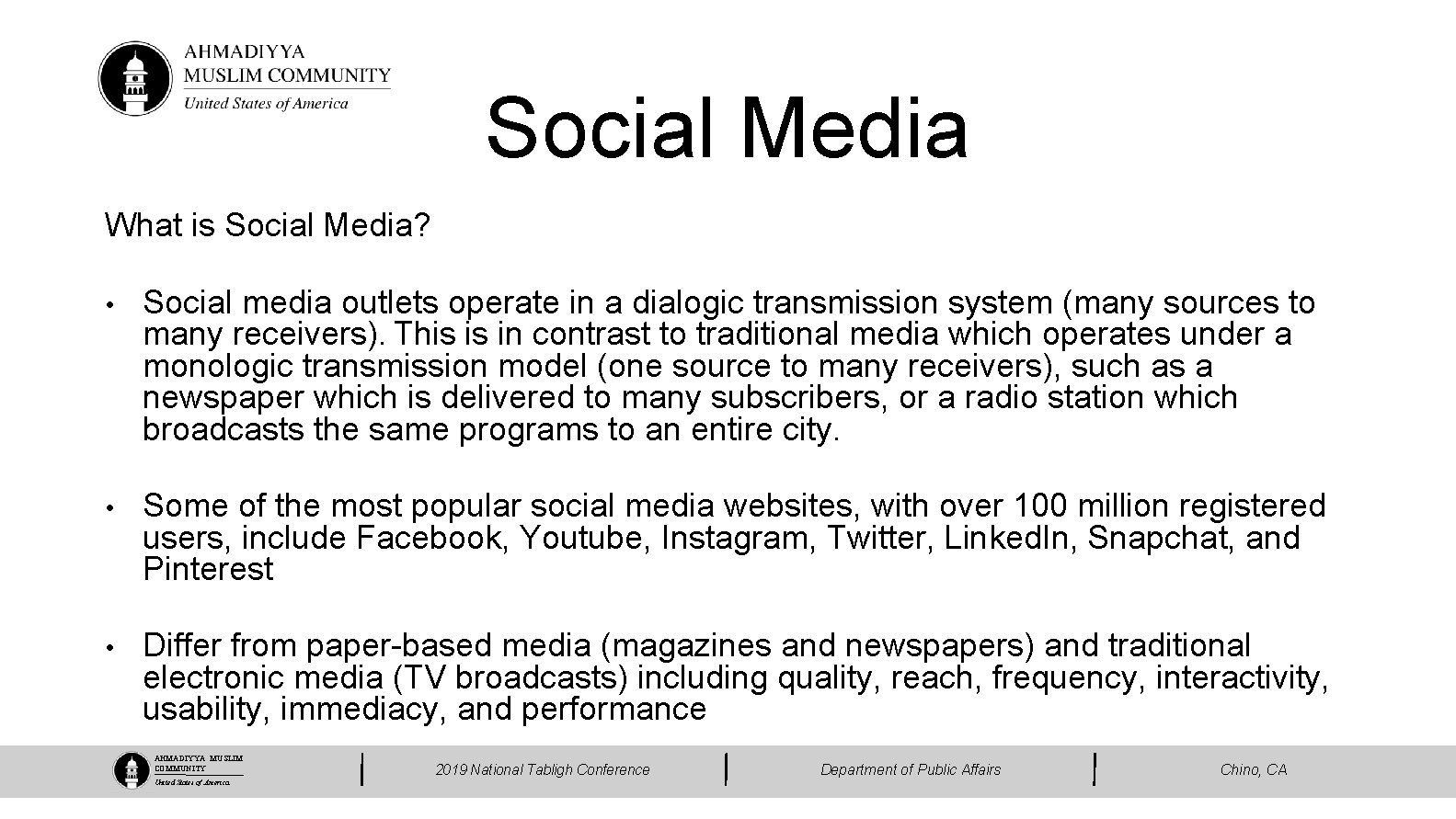 Social Media What is Social Media? • Social media outlets operate in a dialogic