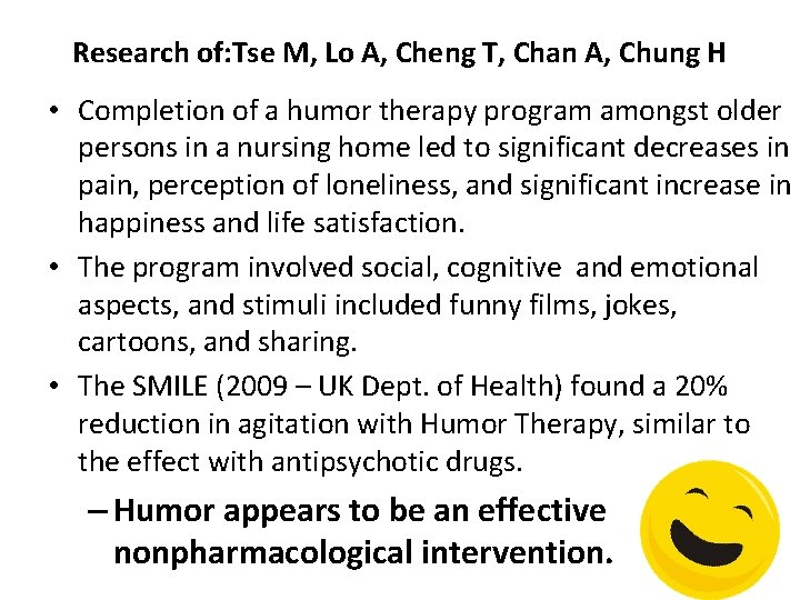 Research of: Tse M, Lo A, Cheng T, Chan A, Chung H • Completion