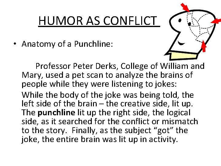 HUMOR AS CONFLICT • Anatomy of a Punchline: Professor Peter Derks, College of William