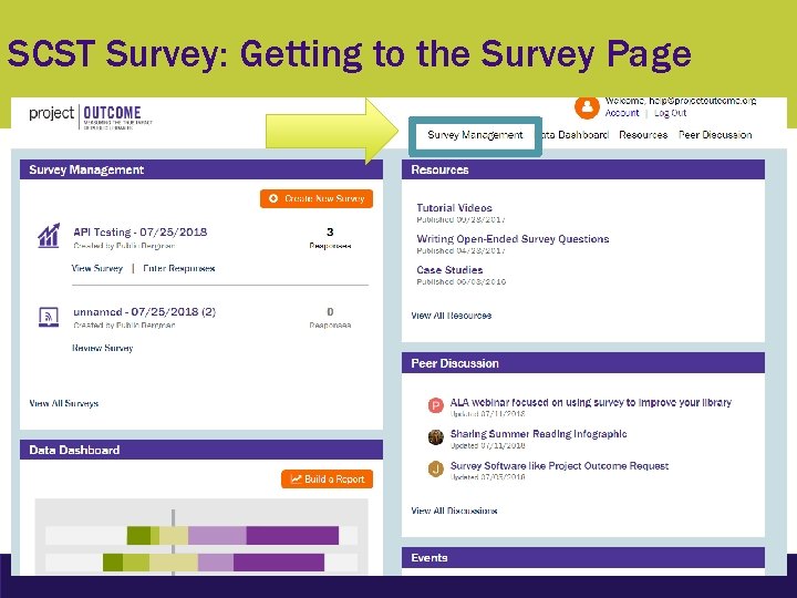 SCST Survey: Getting to the Survey Page 