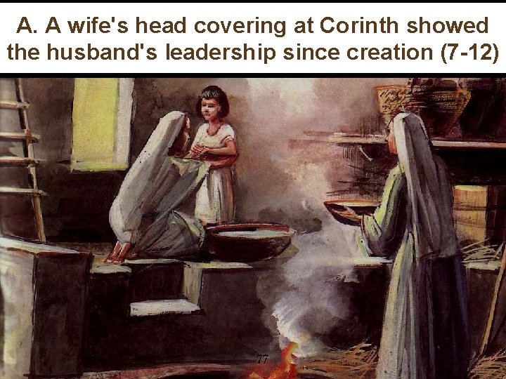 A. A wife's head covering at Corinth showed the husband's leadership since creation (7