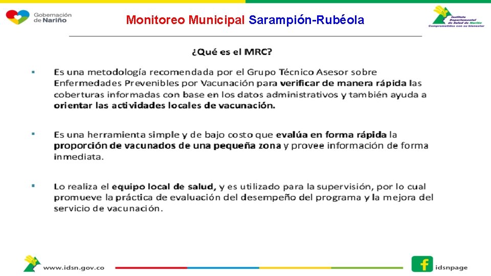 Monitoreo Municipal Sarampión-Rubéola 