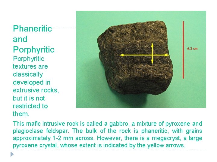 Phaneritic and Porphyritic textures are classically developed in extrusive rocks, but it is not