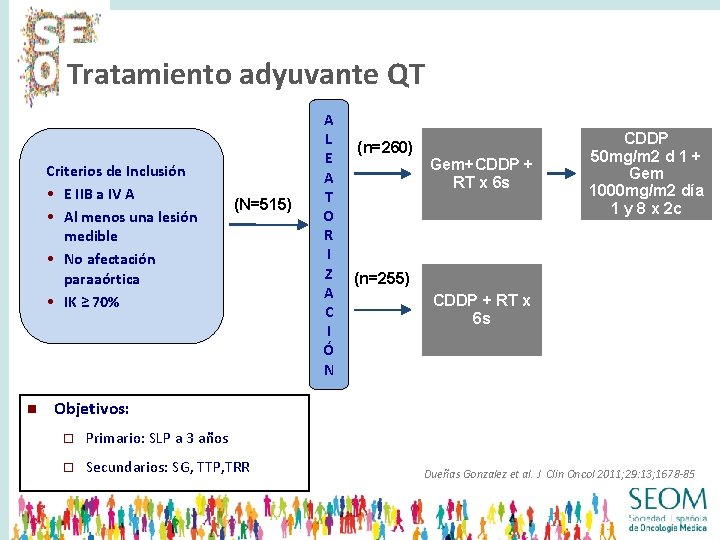 Tratamiento adyuvante QT Criterios de Inclusión • E IIB a IV A • Al