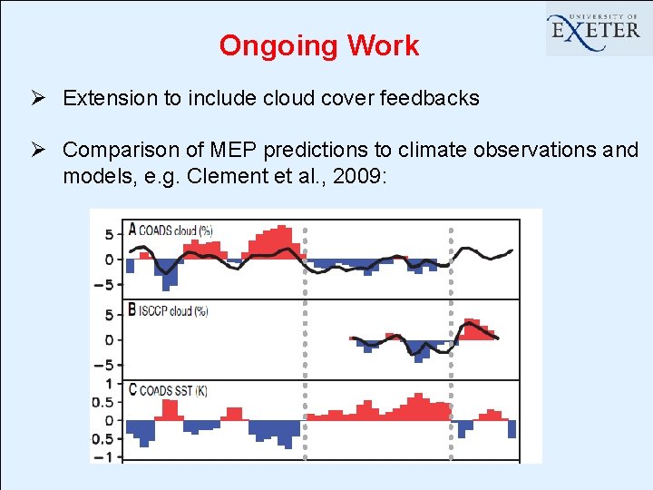 Ongoing Work Ø Extension to include cloud cover feedbacks Ø Comparison of MEP predictions